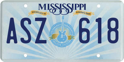 MS license plate ASZ618