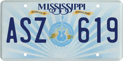 MS license plate ASZ619