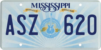 MS license plate ASZ620