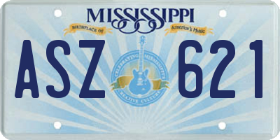 MS license plate ASZ621