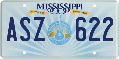 MS license plate ASZ622