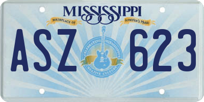 MS license plate ASZ623