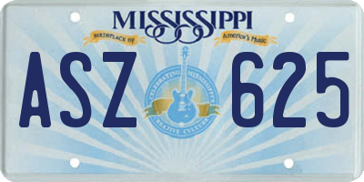 MS license plate ASZ625
