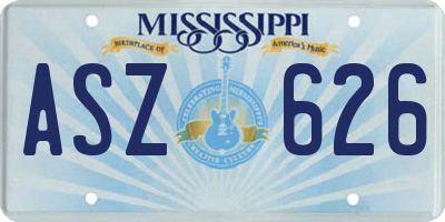 MS license plate ASZ626