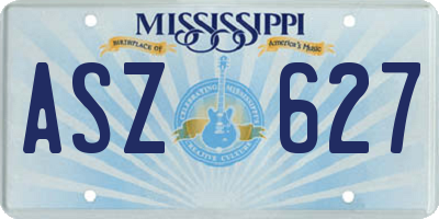 MS license plate ASZ627