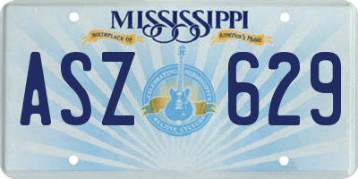 MS license plate ASZ629