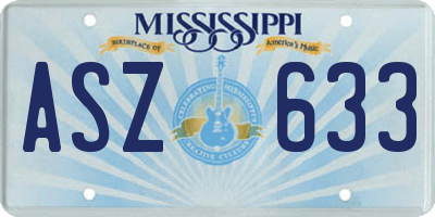 MS license plate ASZ633