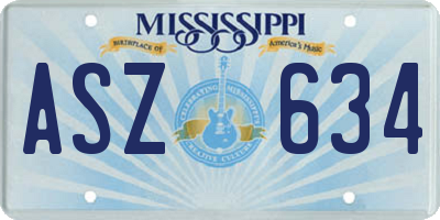 MS license plate ASZ634