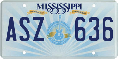 MS license plate ASZ636