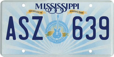 MS license plate ASZ639