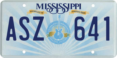 MS license plate ASZ641