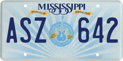 MS license plate ASZ642
