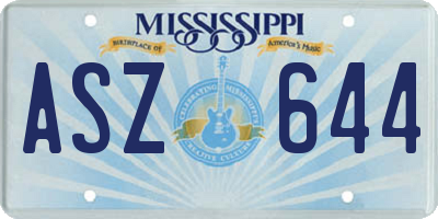 MS license plate ASZ644