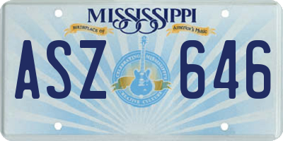 MS license plate ASZ646