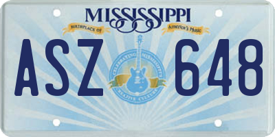 MS license plate ASZ648