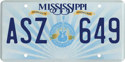 MS license plate ASZ649