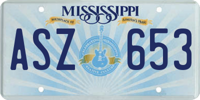 MS license plate ASZ653
