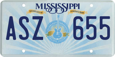 MS license plate ASZ655