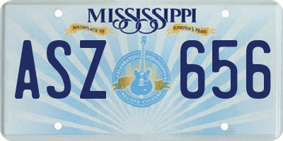 MS license plate ASZ656