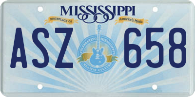 MS license plate ASZ658