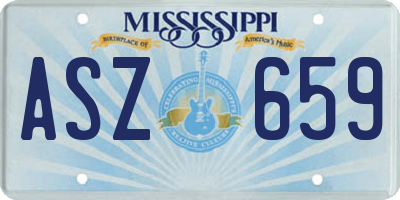 MS license plate ASZ659