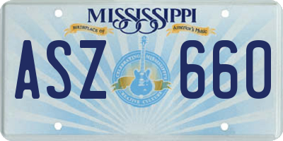 MS license plate ASZ660