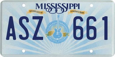MS license plate ASZ661