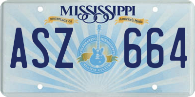 MS license plate ASZ664