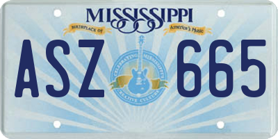 MS license plate ASZ665