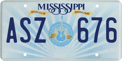 MS license plate ASZ676