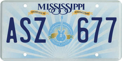 MS license plate ASZ677