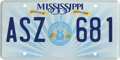MS license plate ASZ681