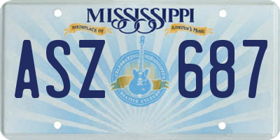MS license plate ASZ687
