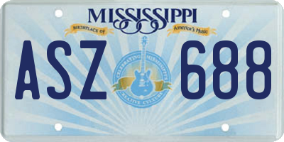 MS license plate ASZ688