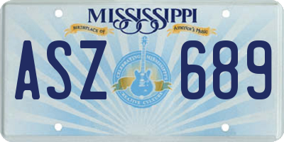 MS license plate ASZ689