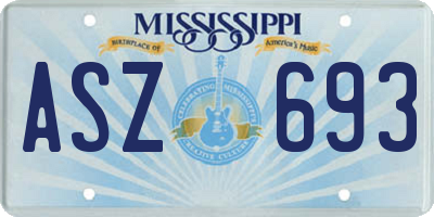 MS license plate ASZ693