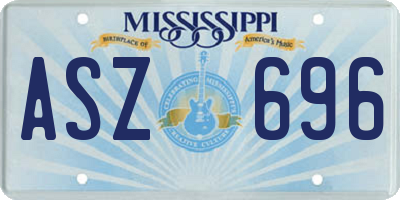 MS license plate ASZ696
