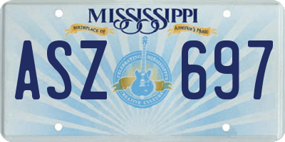 MS license plate ASZ697