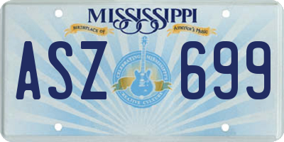 MS license plate ASZ699