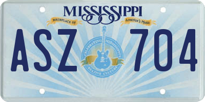 MS license plate ASZ704
