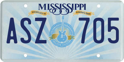 MS license plate ASZ705