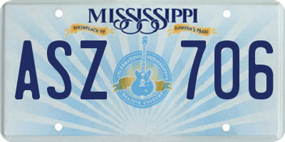 MS license plate ASZ706