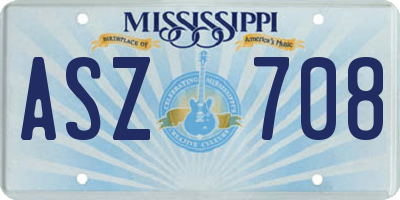 MS license plate ASZ708
