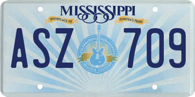 MS license plate ASZ709