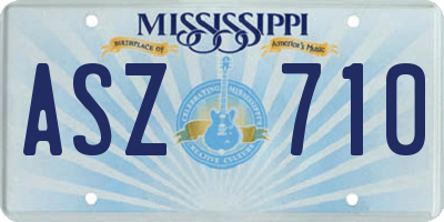 MS license plate ASZ710