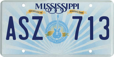 MS license plate ASZ713