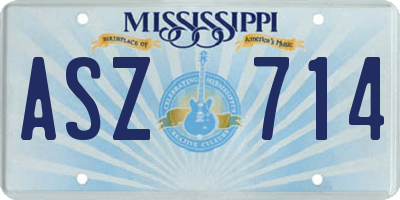 MS license plate ASZ714