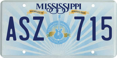 MS license plate ASZ715