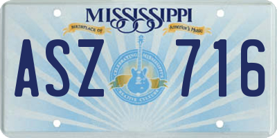 MS license plate ASZ716
