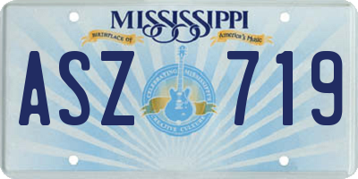 MS license plate ASZ719